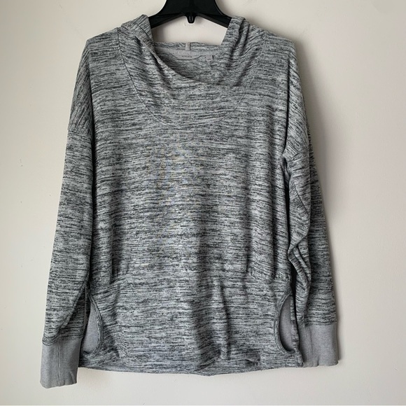 ATHLETA Women's Pullover Sweater Gray Marled Long Sleeve Cowl Neck Size L - Picture 1 of 8